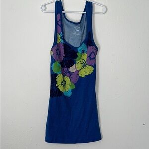 Old Navy Blue Tank Top with Floral Print